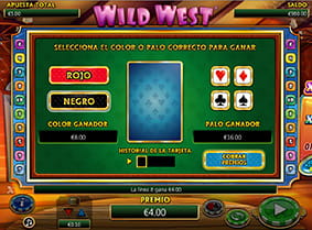 la función de riesgo en el slot Wild West